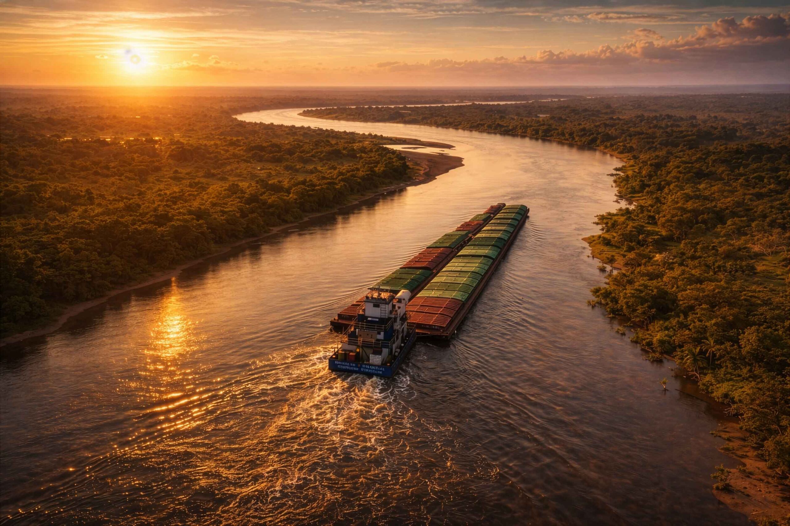 Río Paraguay — convoy fluvial