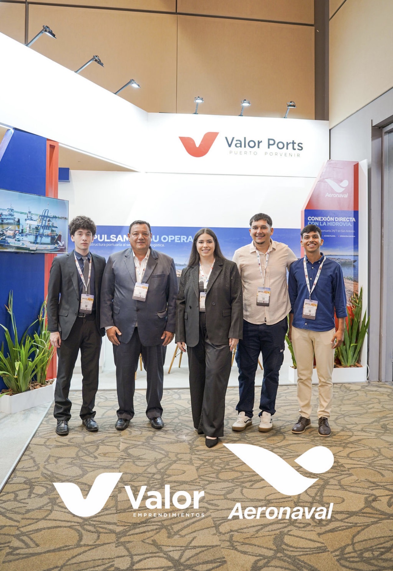 Equipo de Valor Ports en el stand compartido con Aeronaval en el Boat Port Show 2026